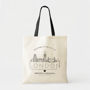 London Wedding Stylised Skyline Tote Bag