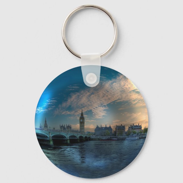 London Westminster Cityscape Photo Ball Key Ring (Front)
