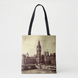 London Westminster with Big Ben and bridge. old,lo Tote Bag