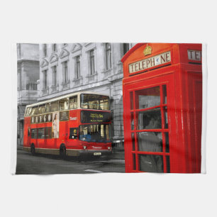 london with a touch of colour tea towel