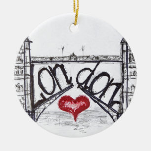 London with love ceramic ornament
