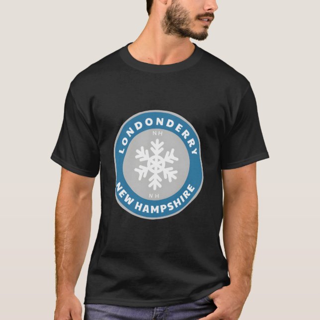 Londonderry New Hampshire Ne Winter Snow Snowflake T-Shirt (Front)