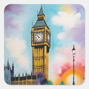 London's Big Ben Square Sticker