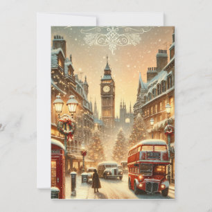 London's Festive Splendor - Vibrant Christmas Car Holiday Card