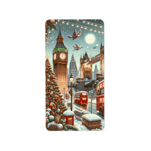 London's Festive Splendour - Vibrant Christmas Car Label