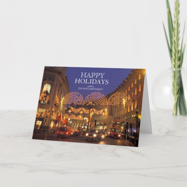 London's Regent Street at Christmastime Holiday Card (Front)