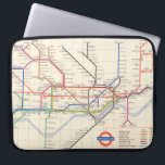 London's Underground Map Laptop Sleeve<br><div class="desc">"Underground. Designed by Harold F. Hutchison". Pocket map of London underground railways by Harold F. Hutchison from 1962. Shows colour coded stations,  main subway lines,  escalator connection,  and river. 11091002.jp2</div>