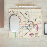 London's Underground Map Mouse Pad<br><div class="desc">"Underground. Designed by Harold F. Hutchison". Pocket map of London underground railways by Harold F. Hutchison from 1962. Shows colour coded stations, main subway lines, escalator connection, and river. 11091002.jp2</div>