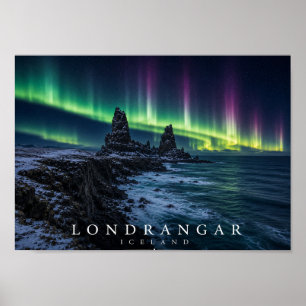 Lóndrangar Basalt Cliffs Iceland A4 Poster