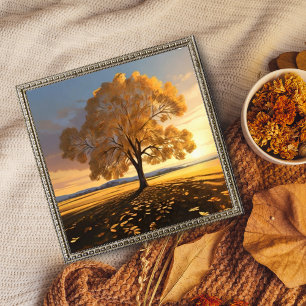 Lone Autumn Tree: A Touch of Tranquillity Photo Print
