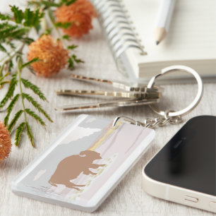 Lone Bison of Yellowstone National Park, Wyoming Key Ring