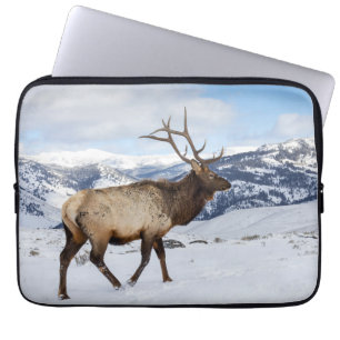 Lone Bull Elk Yellowstone National Park Laptop Sleeve