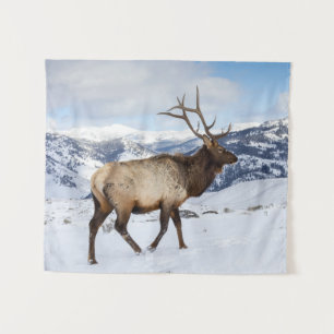 Lone Bull Elk   Yellowstone National Park Tapestry