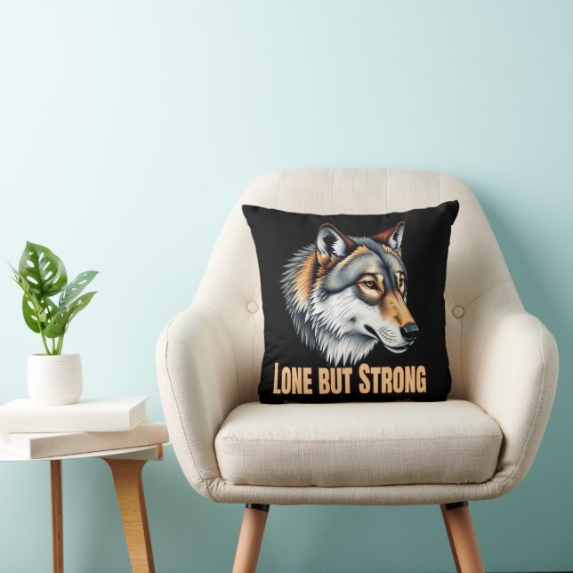 Lone But Strong Wolf Cushion (Chair)