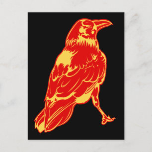 Lone Crow Illustration Postcard