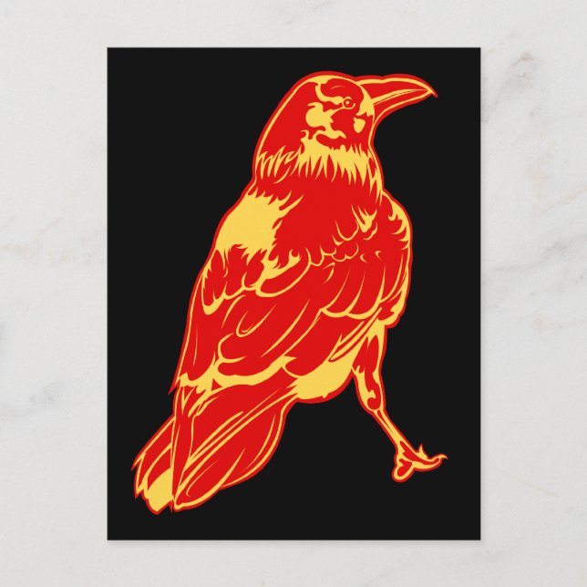 Lone Crow Illustration Postcard (Front)