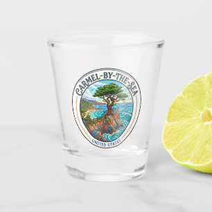 Lone Cypress, 17-Mile Drive, Pebble Beach Shot Glass