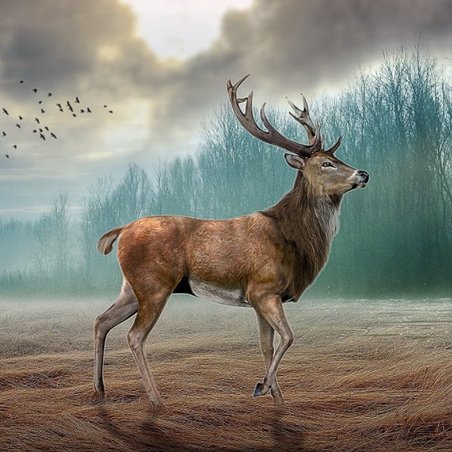 Lone Deer In Misty Forest        Card (Creator Uploaded)