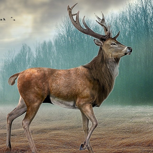 Lone Deer In Misty Forest        Magnet (Creator Uploaded)