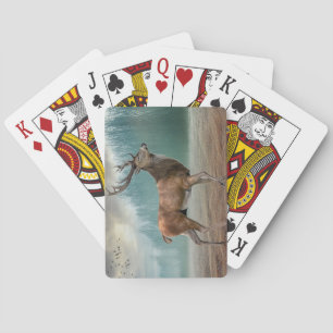 Lone Deer In Misty Forest   Playing Cards