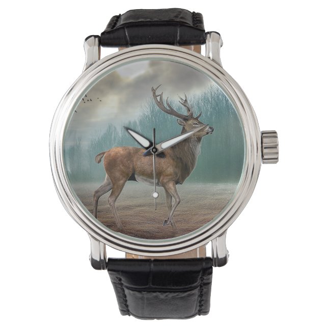 Lone Deer In Misty Forest         Watch (Front)