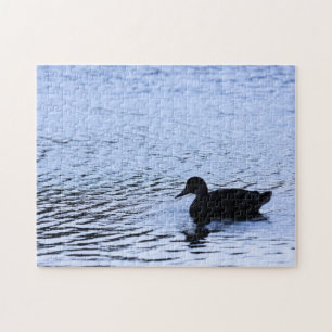 Lone Duck Wildlife Lake Water Ripples Photography Jigsaw Puzzle