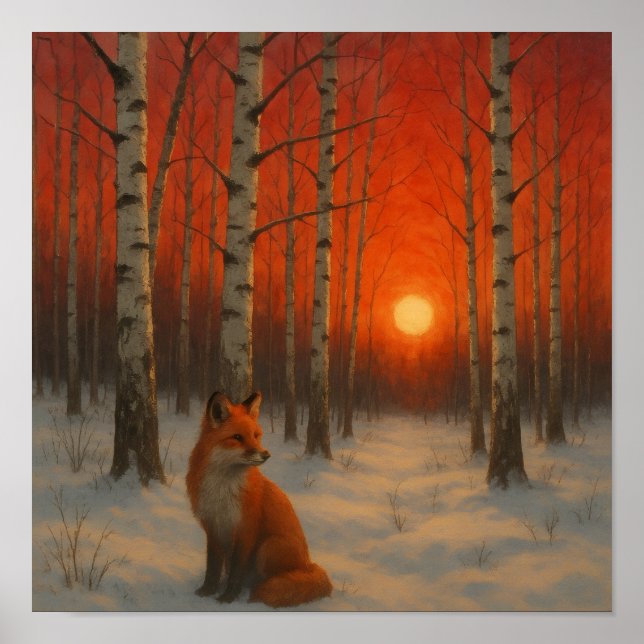 Lone Fox in winter  Poster (Front)