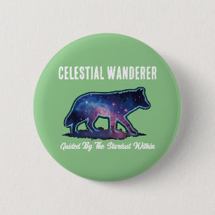 Lone Galaxy Wolf Silhouette 6 Cm Round Badge