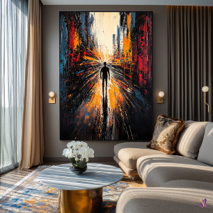 Lone Journey – Expressionist Abstract Urban Vision Poster