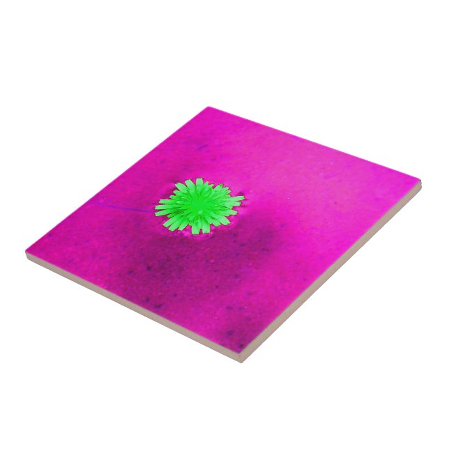 Lone Light Green Flower Ceramic Tile (Side)