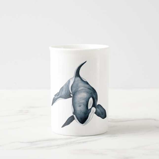Lone Orca Bone China Mug (Front)