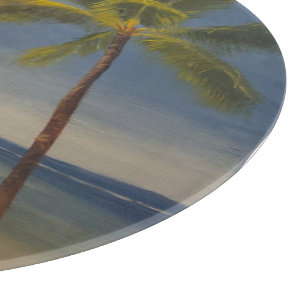 Lone Palm Tree on the Beach, by Gary Poling Cutting Board