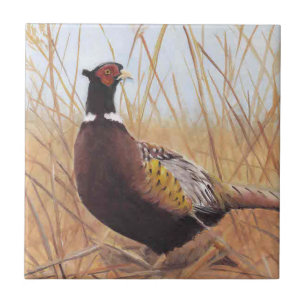 Lone Pheasant Art Tile