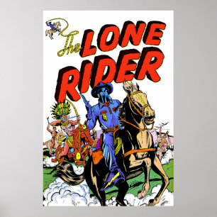 Lone Rider And The Apache Vintage Comics Poster