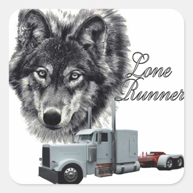 Lone Runner Square Sticker (Front)