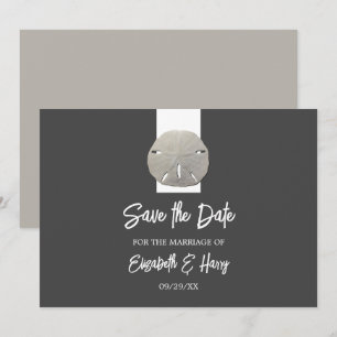 Lone Sand Dollar - Charcoal Grey - Save the Date