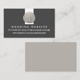 Lone Sand Dollar - Charcoal Grey - Wedding Website Enclosure Card