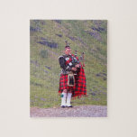 Lone Scottish bagpiper, Highlands, Scotland Jigsaw Puzzle<br><div class="desc">Lone Scottish bagpiper,  Highlands,  Scotland</div>