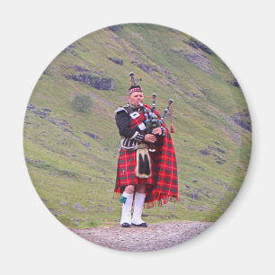 Lone Scottish bagpiper, Highlands, Scotland Magnet