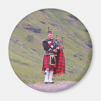 Lone Scottish bagpiper, Highlands, Scotland Magnet