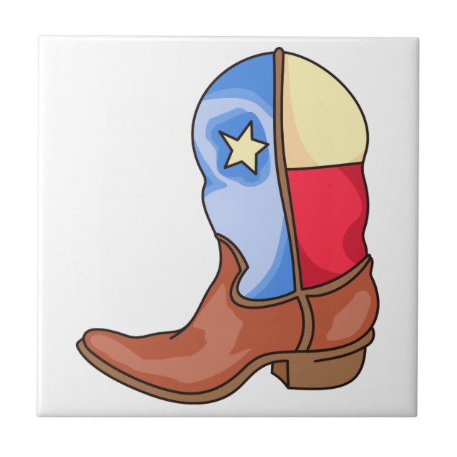 Lone Star Boot Ceramic Tile (Front)