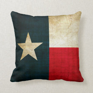 Lone Star Flag of Texas Grunge Rustic Patriotic Cushion