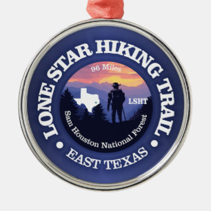 Lone Star Hiking Trail (rd2) Metal Ornament