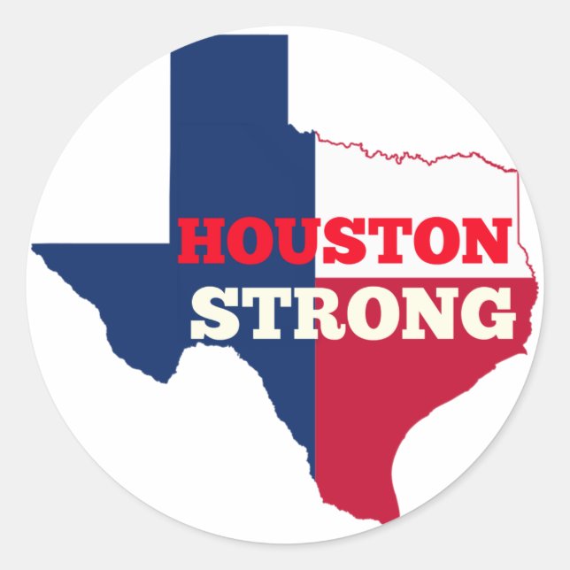 Lone Star "Houston Strong" Classic Round Sticker (Front)