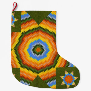 Lone Star quilt Large Christmas Stocking