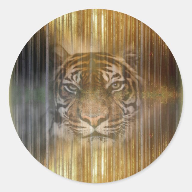 Lone Tiger Design Classic Round Sticker (Front)