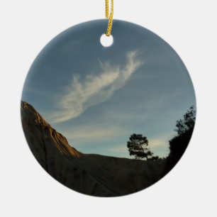 Lone Torrey Pine California Sunset Landscape Ceramic Tree Decoration