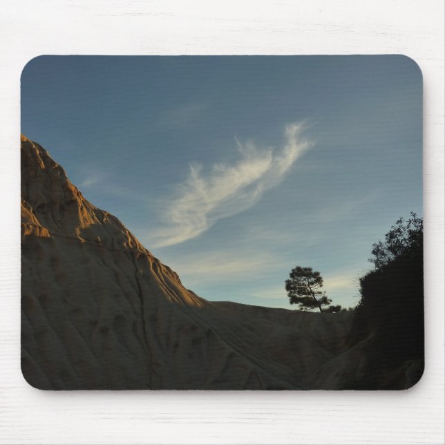 Lone Torrey Pine California Sunset Landscape Mouse Pad (Front)