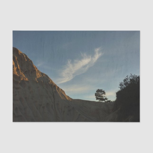 Lone Torrey Pine California Sunset Landscape Tissue Paper (Front)