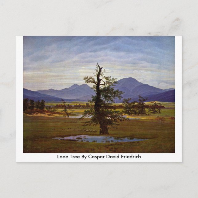 Lone Tree By Caspar David Friedrich Postcard (Front)